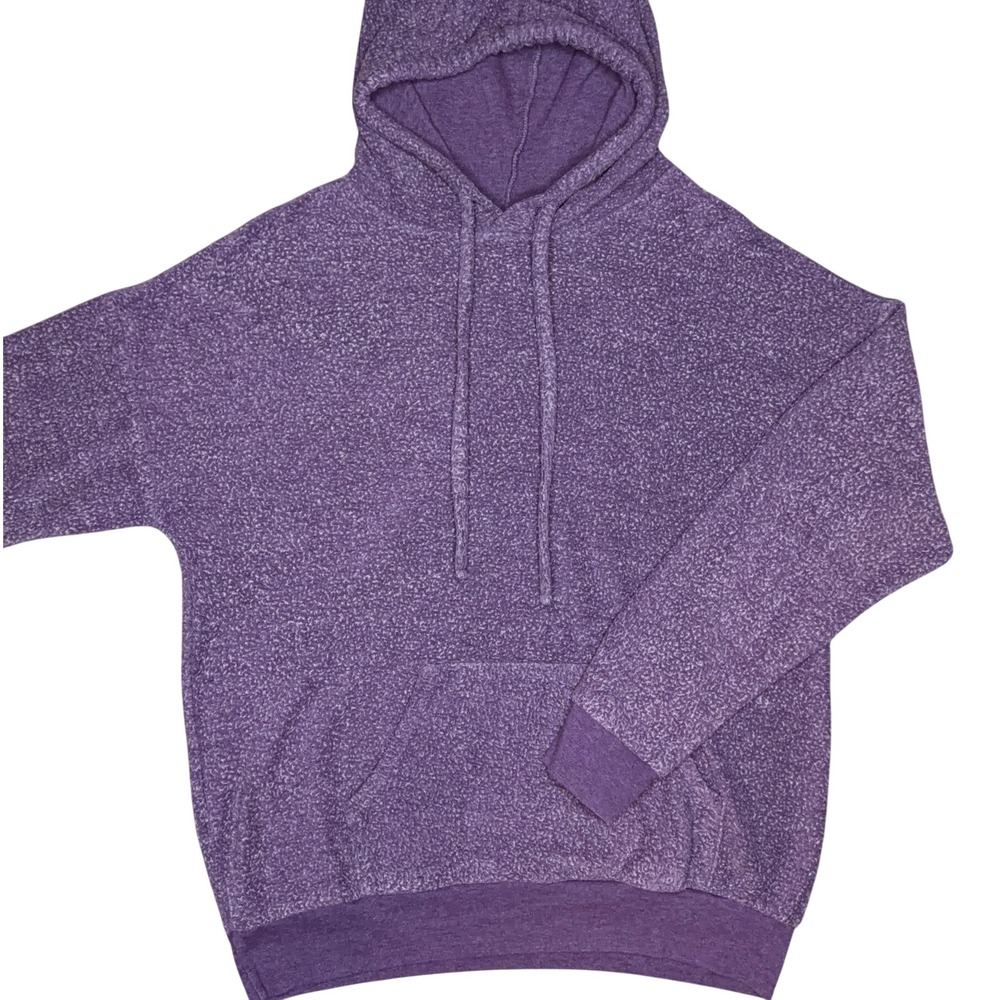 Soft Serve Hoodie Women Medium Purple Textured Boucle Pullover